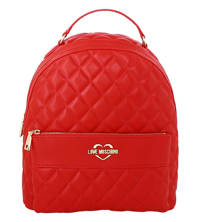 Buy Love Moschino Rosso Superquilted Medium Backpack for Women