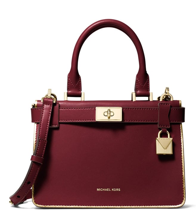 Buy MICHAEL Michael Kors Oxblood Tatiana Medium Satchel for Women ...