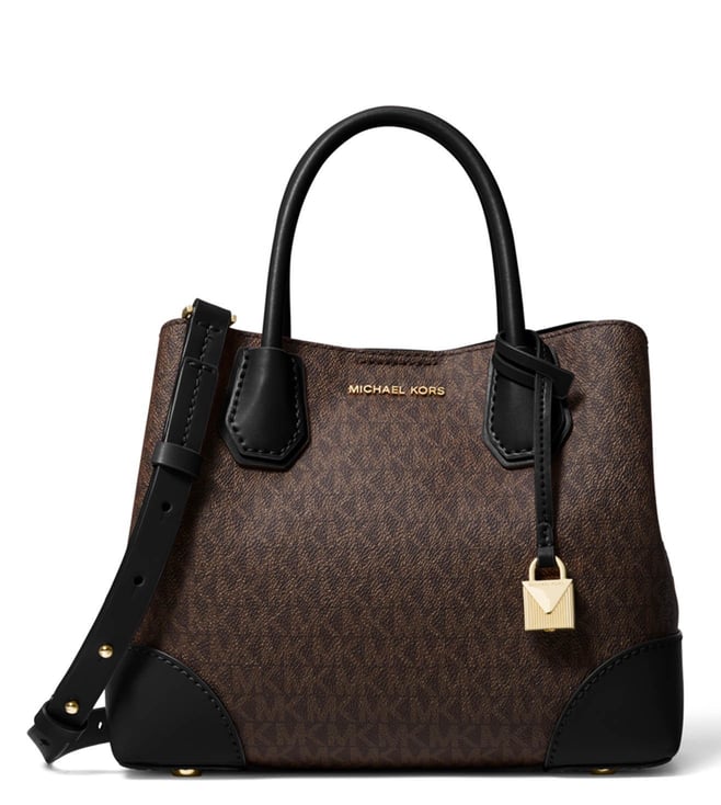 Michael Kors Mercer offers Gallery Medium Leather SatchelDark brown with gold hardware