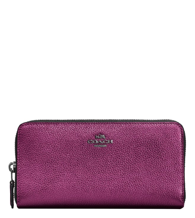 metallic berry coach wallet