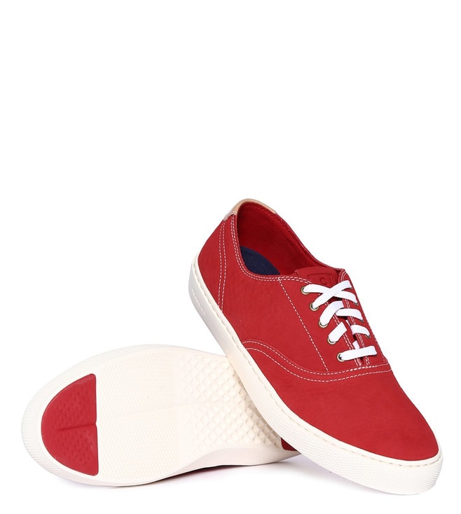 Cole Haan Red Grandpro Deck Sneakers 