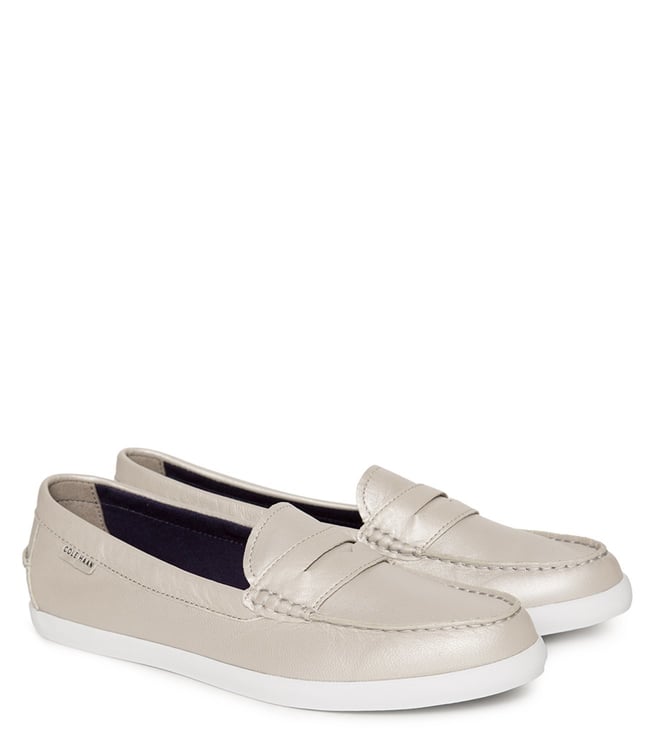 Buy Cole Haan Silver Nantucket Loafers for Women Online Tata CLiQ Luxury