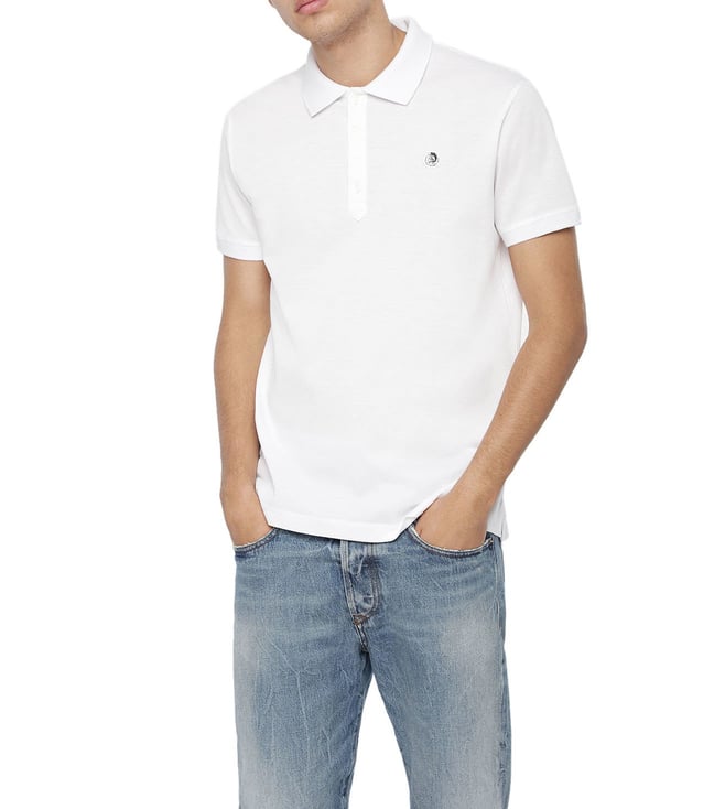 hård generelt uanset Buy Diesel White T-Weet Polo T-Shirt for Men Online @ Tata CLiQ Luxury