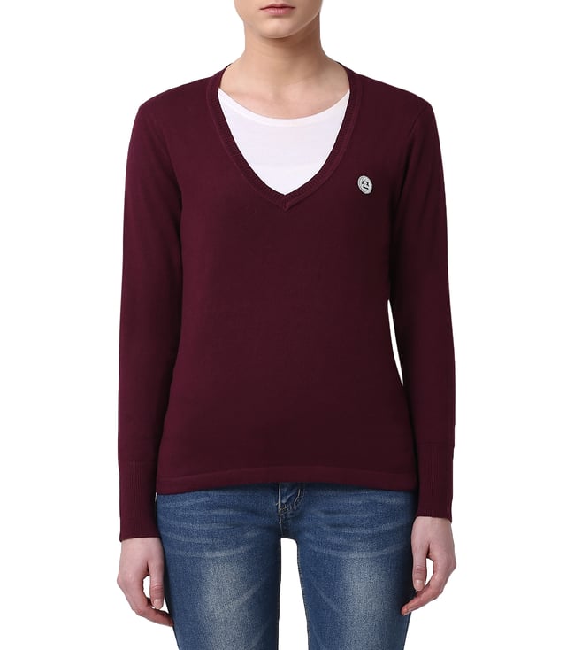 Buy Armani Exchange Wine Tasting Emoji Logo Sweater for Women Online @ Tata  CLiQ Luxury