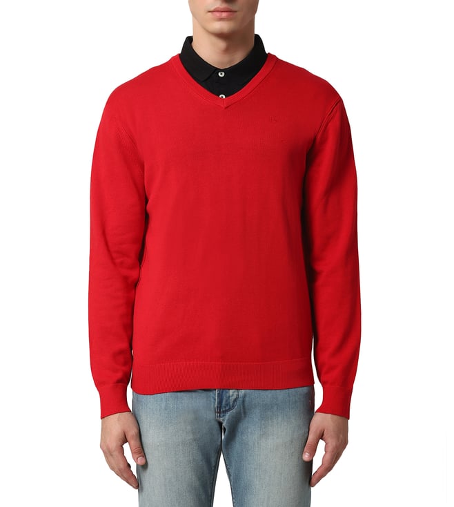 Buy Armani Exchange Haute Red Fine Knit Sweater for Men Online @ Tata CLiQ  Luxury