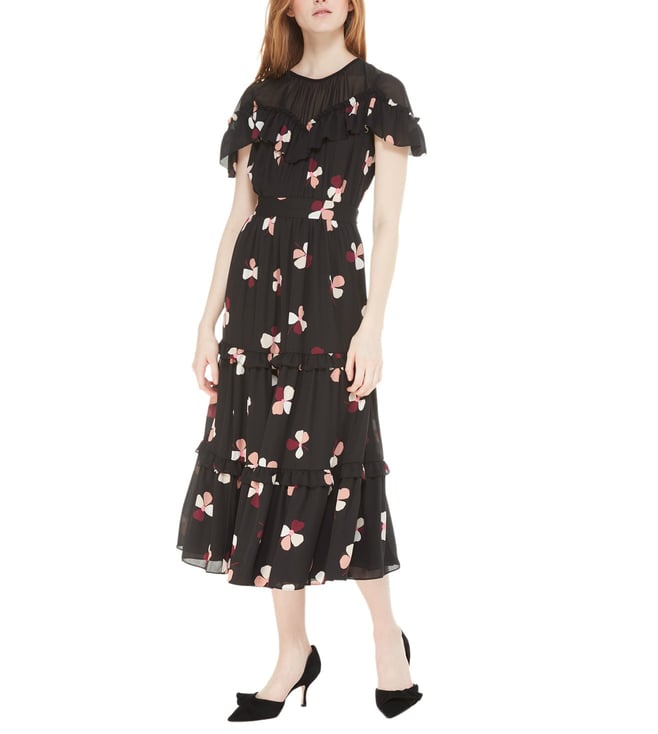 kate spade black midi dress