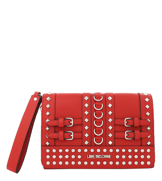 Buy Love Moschino Rosso Belt Studs Small Cross Body Bag for Women Online Tata CLiQ Luxury