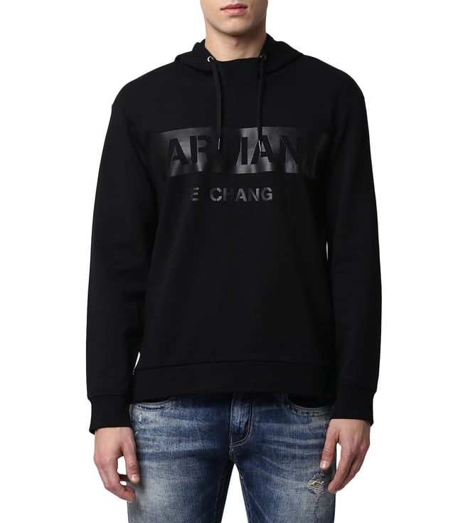 Buy Armani Exchange High-Shine Stencil Logo Hoodie Sweatshirt for Men  Online @ Tata CLiQ Luxury