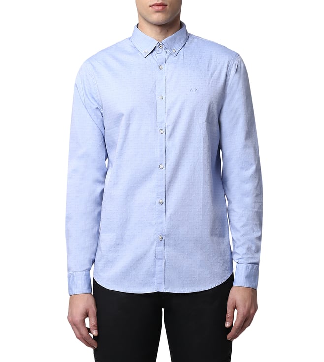 Buy Armani Exchange Regular Fit Micro Square Print Shirt for Men Online @  Tata CLiQ Luxury