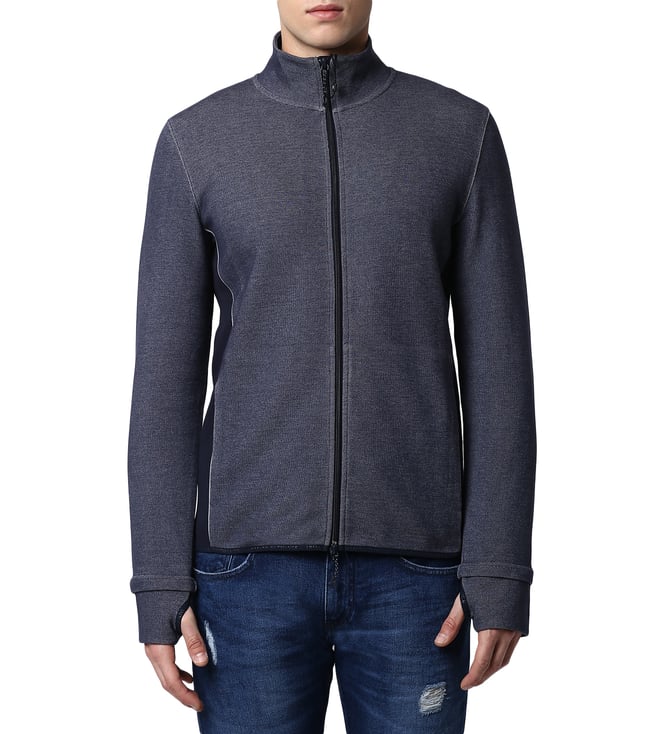 Buy Armani Exchange Heather Navy B0841 Reflective Logo Jacket for Men  Online @ Tata CLiQ Luxury