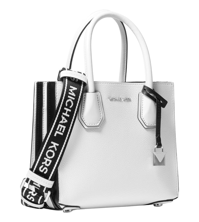 Buy Michael Kors Optic White Mercer Medium Cross Body Bag for Women ...