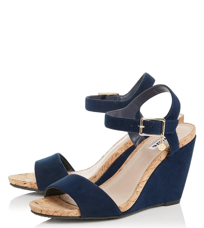 dune navy wedges