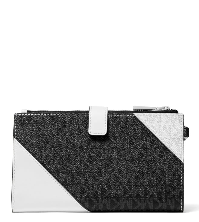 michael kors black and white wallet