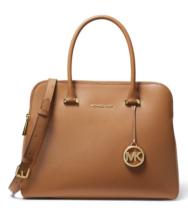 michael kors houston medium crossgrain leather satchel