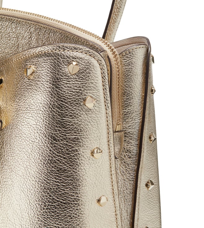 gold satchel handbag