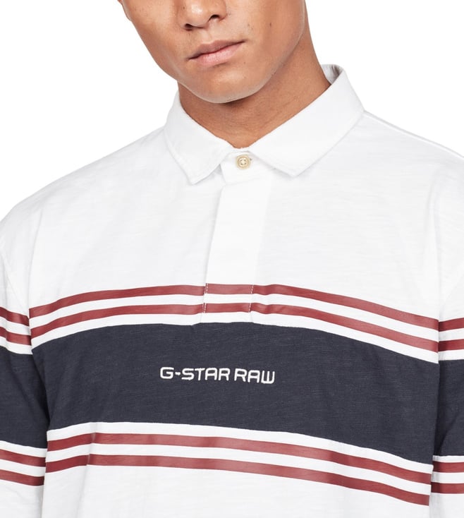 Buy GStar RAW Colour Block Logo Straight Fit Polo TShirt for Men Online Tata CLiQ Luxury
