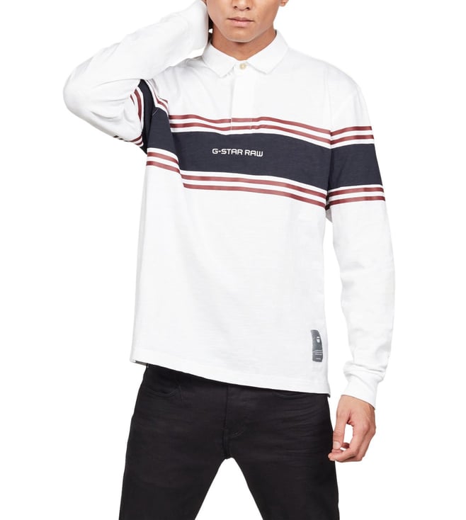 Buy GStar RAW Colour Block Logo Straight Fit Polo TShirt for Men Online Tata CLiQ Luxury