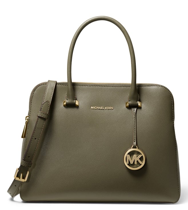 Michael kors houston clearance medium crossgrain leather satchel