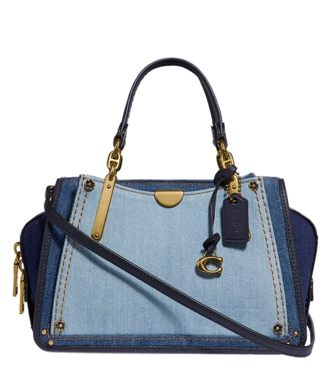 Buy Coach Denim Colorblock Dreamer 21 Logo Printed Satchel for