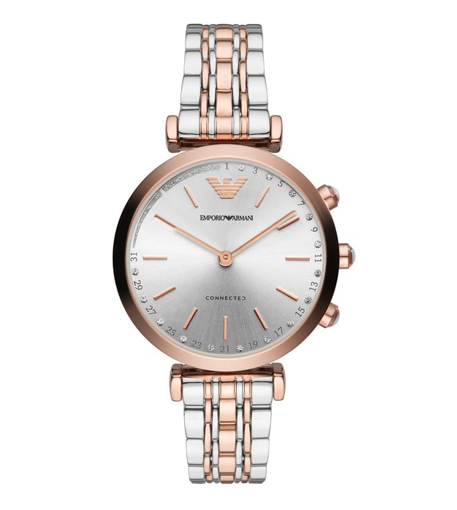 emporio armani two tone watch women's