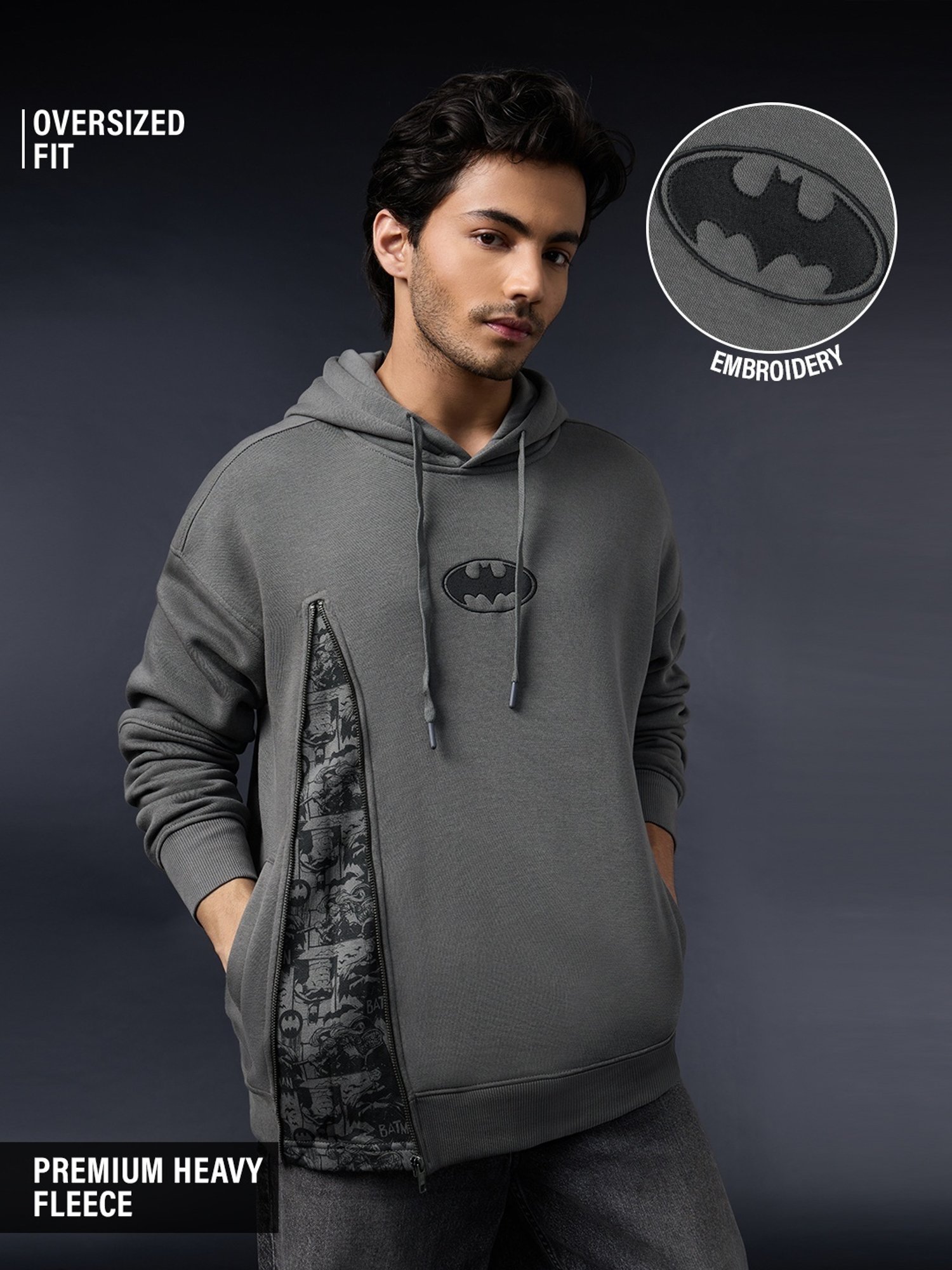 The Souled Store Batman Comics Men Oversized Hoodie