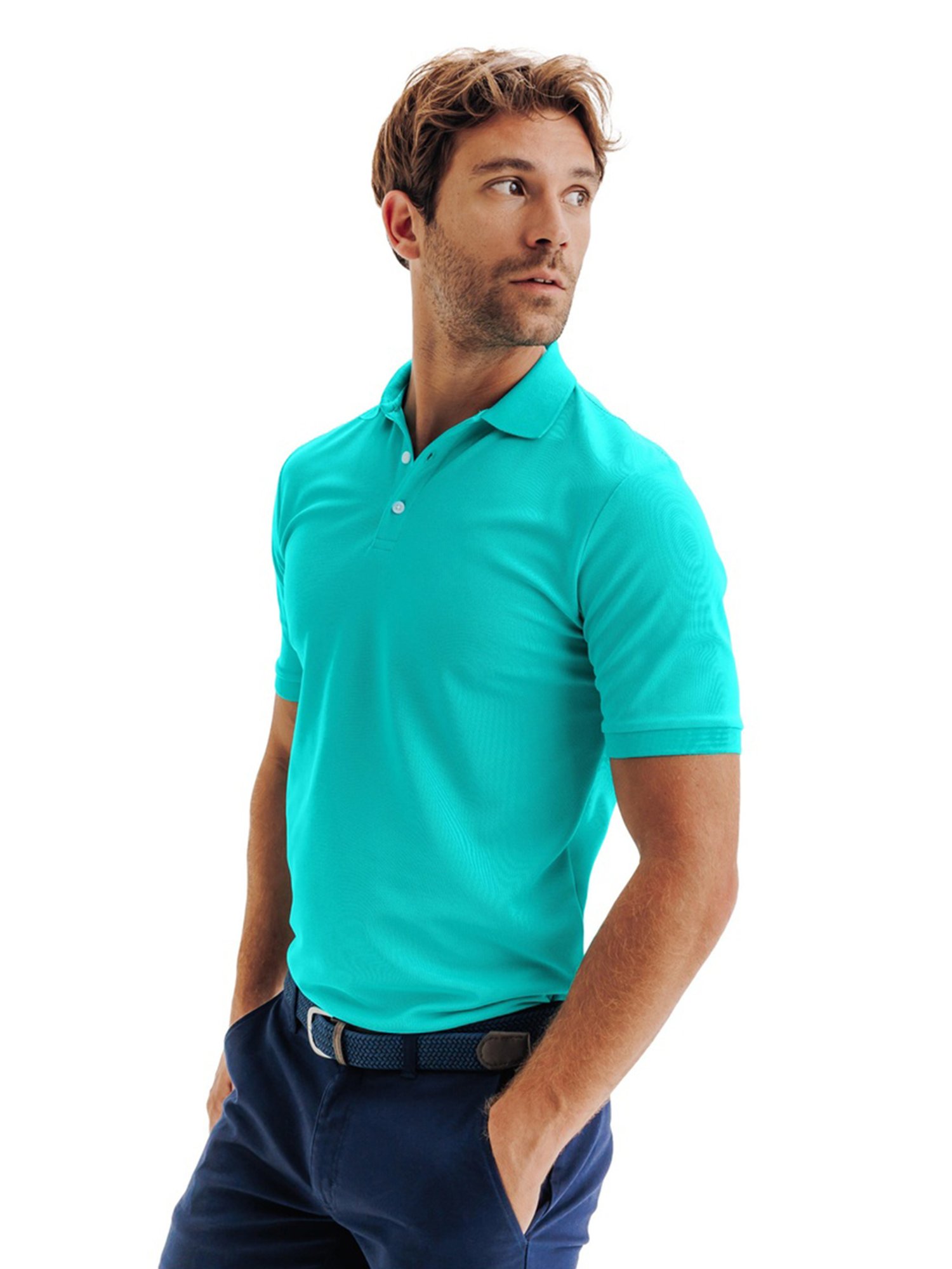 Inesis - Men Turquoise WW500 Breathable Golf Polo Shirts