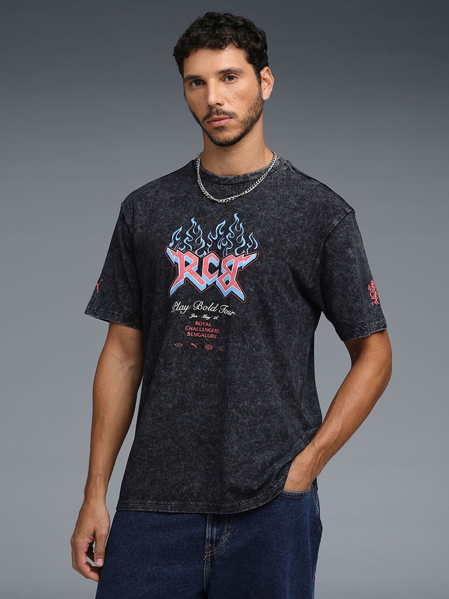 ★ PUMA x BALR.★コラボ マッチ シャツ x ショーツ Puma Black Cotton Regular Fit Printed Sports T-Shirt