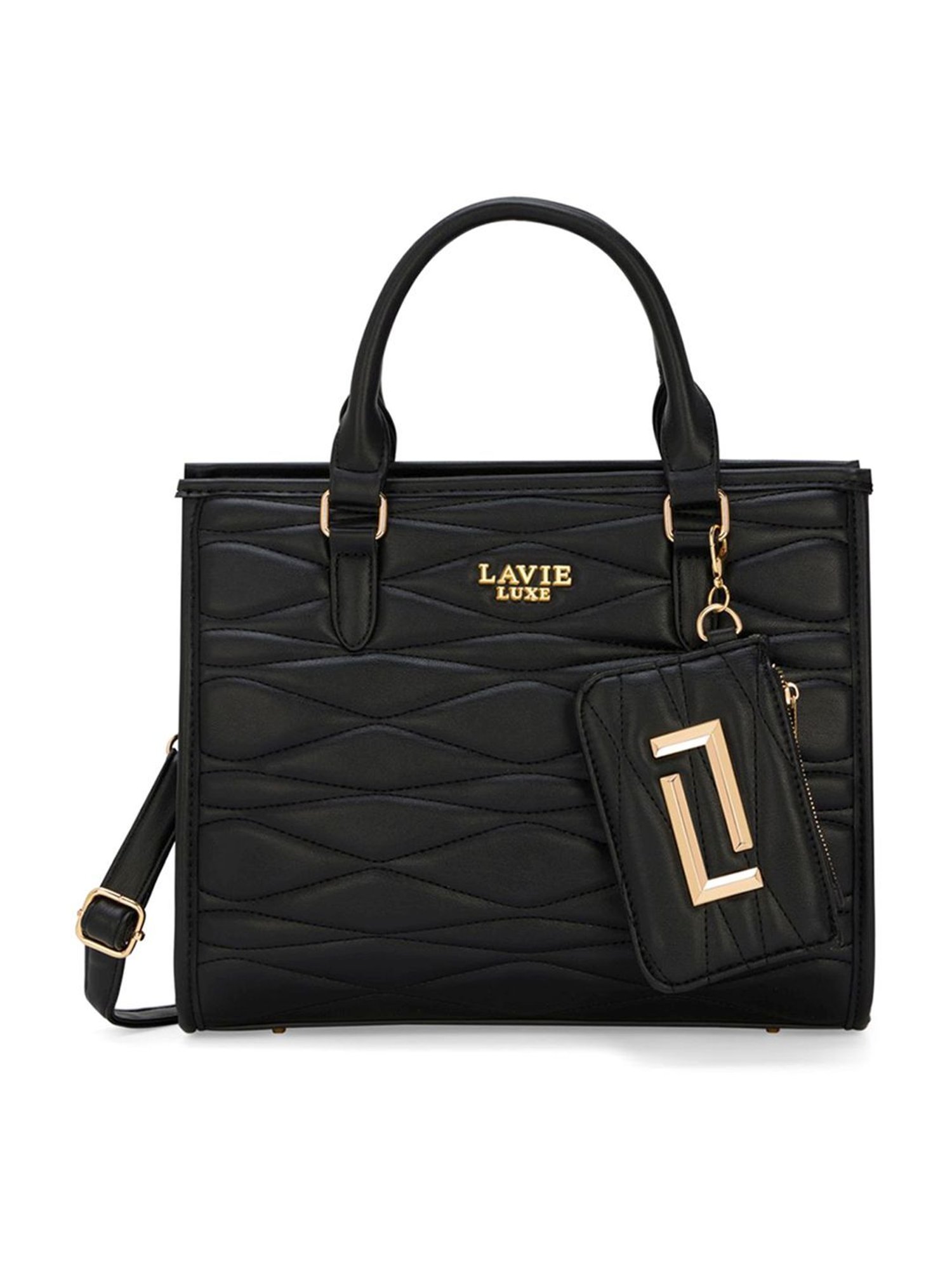 LAVIE LUXE Black Lucie Medium Satchel
