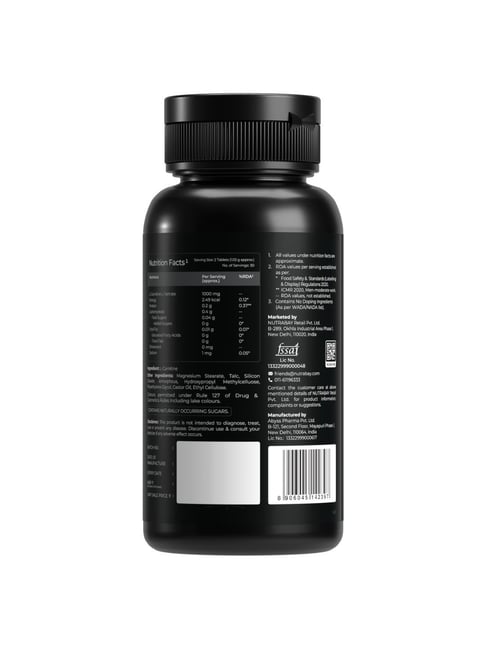 Nutrabay L Carnitine 1000Mg Carnitine Per Tablet 60 Veg Tablets