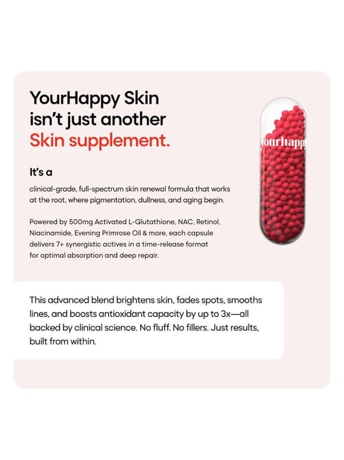 glutathione and retinol together benefits YourHappyLife Skin Capsules with Glutathione, Retinol, & NAC for Smooth,  Radiant & Clear Complexion
