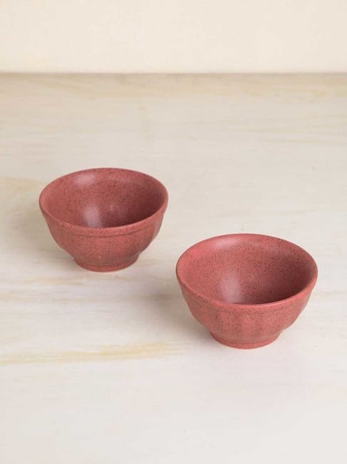 Freedom Tree Studio Naturals Handcrafted Rust Ceramic Mixer Bowl (Set of 2)-image-18