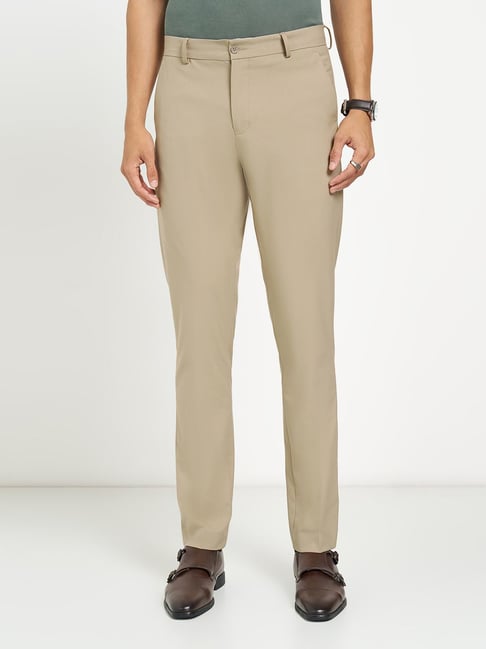 Peregrine By Pantaloons Beige Slim Fit Trousers
