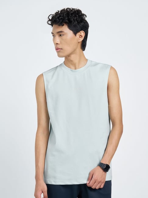 Ajile By Pantaloons Bleached Aqua Relaxed Fit Vest