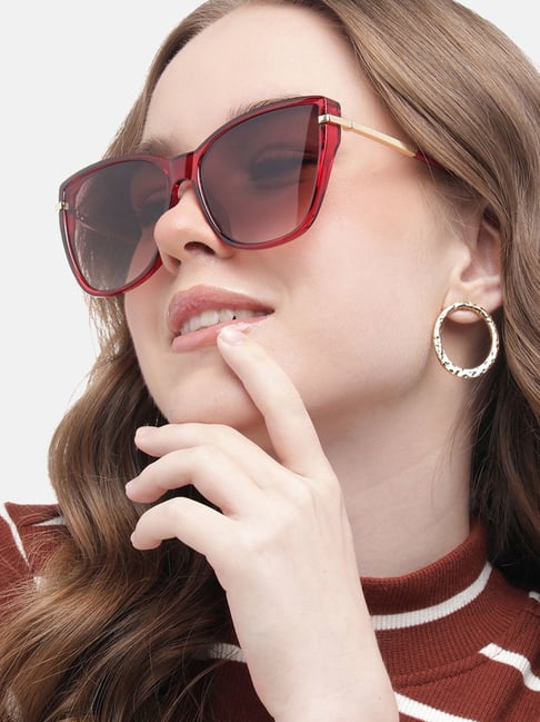 Carlton London Brown UV Protection Cat Eye Sunglasses for Women-image-36