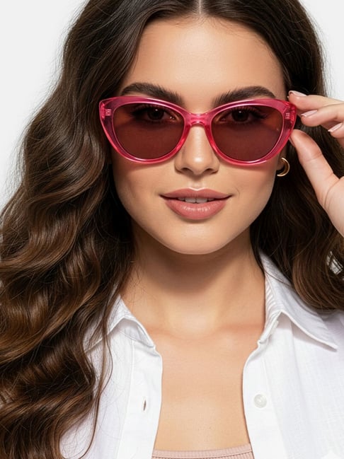 Carlton London Brown UV Protection Cat Eye Sunglasses for Women-image-43
