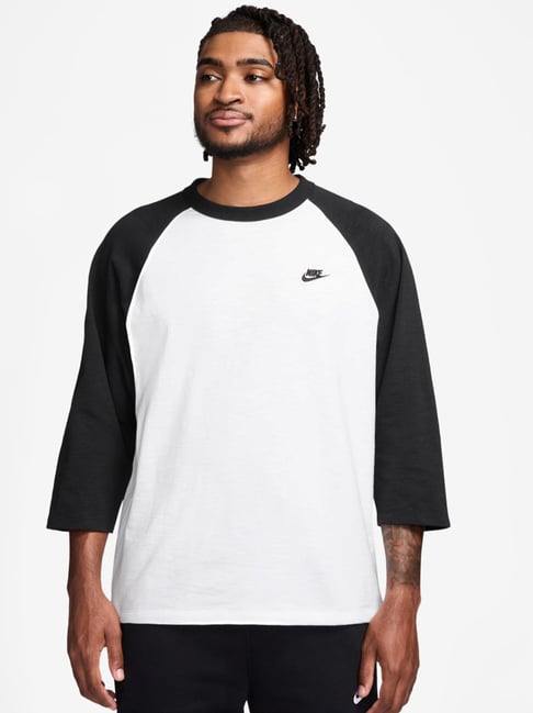 Nike Black & White Sportswear Regular Fit Raglan T-Shirt-picture-43