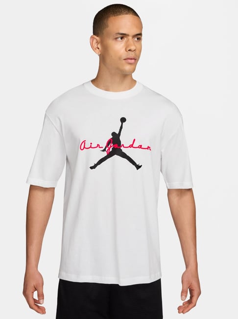 Nike White, Infrared 23 & Black Jordan Printed Regular Fit GFX T-Shirt-picture-34