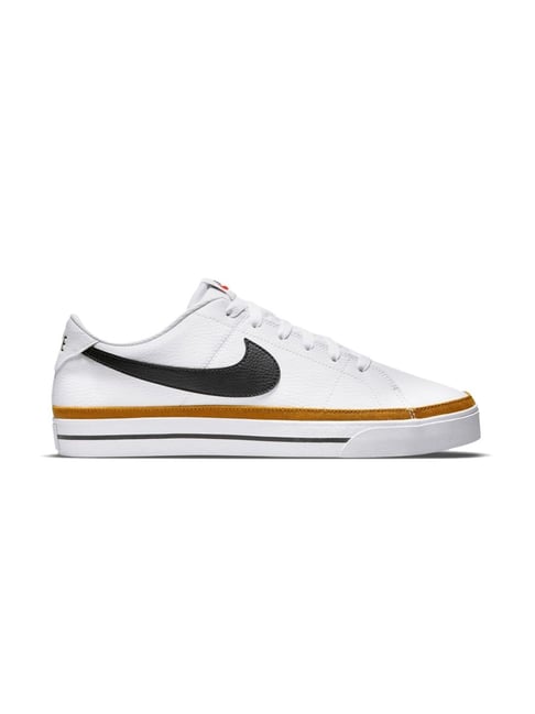 Nike Men's COURT LEGACY White & Black Desert Ochre Casual Sneakers
