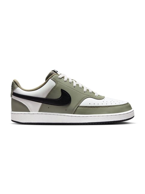 Nike Men's COURT VISION Summit White & Black Silver Sage Casual Sneakers