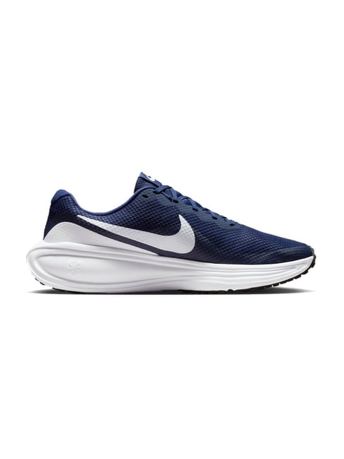 Nike Men's REVOLUTION 8 Midnight Navy & Pure Platinum White Black Running Shoes-picture-43