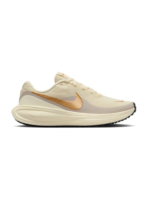 Nike Women's REVOLUTION Lt Khaki & Metallic Gold Coconut Milk Running Shoes