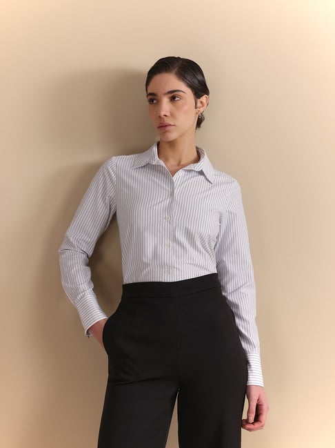 Fablestreet White Striped Shirt