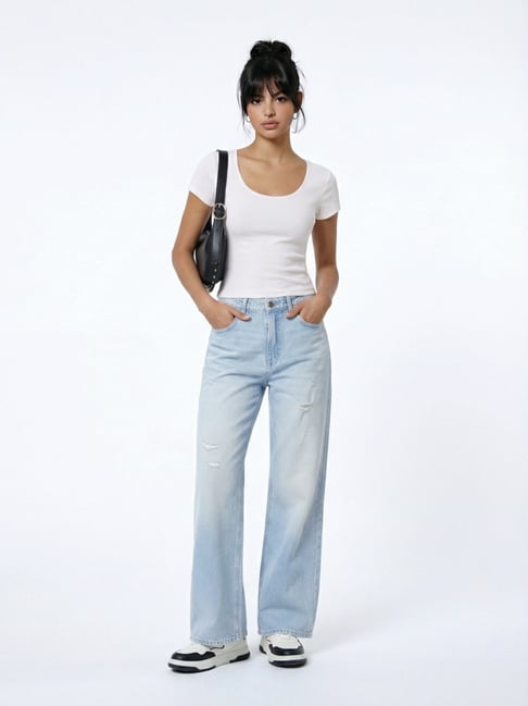 Noun by Westside White Cotton-Blend T-Shirt