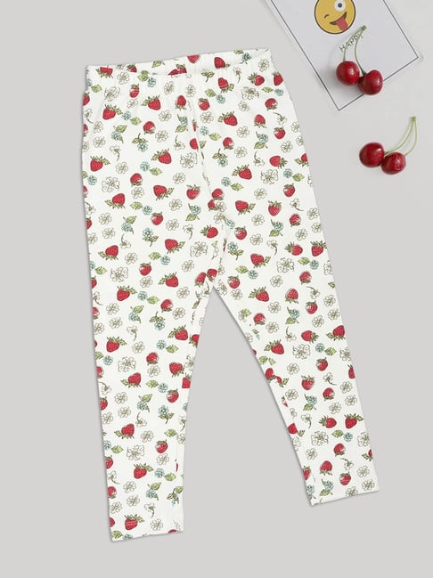 Pantaloons Junior Girls Marshmallow Floral Print Leggings