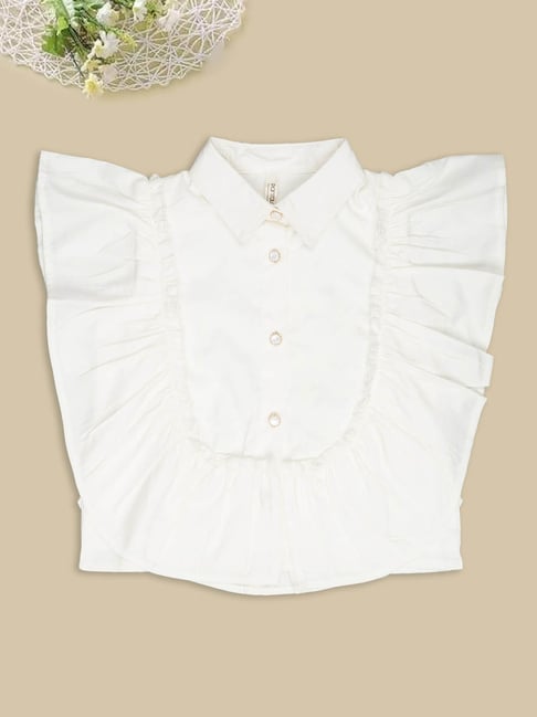 Pantaloons Junior Girls Marshmallow Shirt