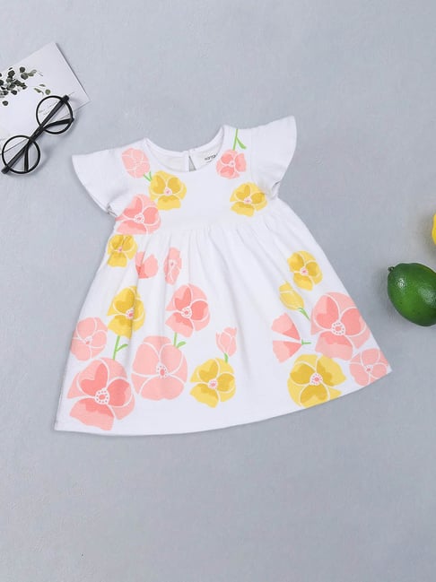 Pantaloons Baby Girls Snow White Floral Print Dress