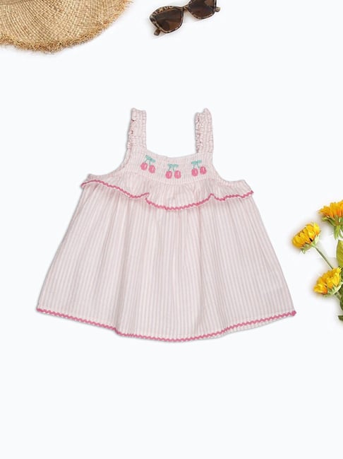 Pantaloons Baby Girls Rose Quartz Striped Top