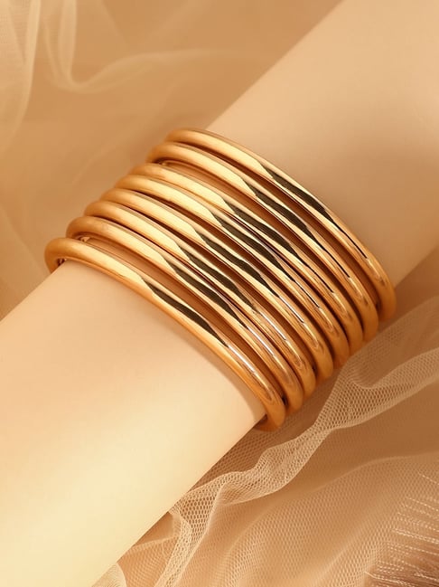 SOHI Gold Statement Bangles