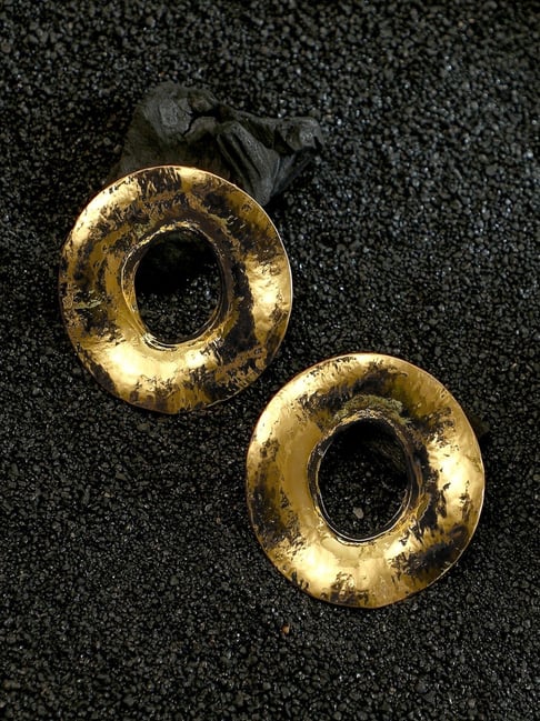 SOHI Gold Statement Stud Earrings