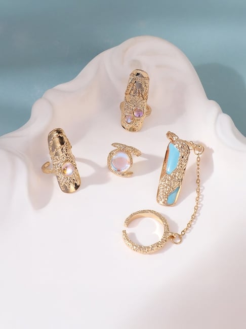 SOHI Gold Statement Casual Rings